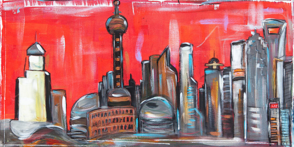 Gemälde Shanghai LAP Worldwide mit den schönsten Wahrzeichen der Metropole